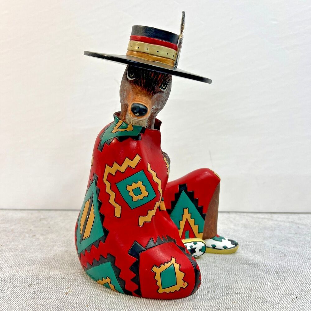 Robert Shields Trickster Coyote Southwestern Wrapped Blanket 8" Figurine
